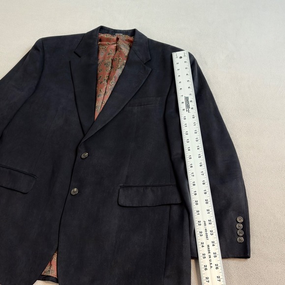 Lauren Ralph Lauren Men's Black Velvet Blazer Jacket Size 44R Paisley Lined - Picture 9 of 10